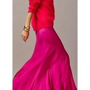 NWT J. Crew Collection Elegant Pink Women's Satin Skirt size 8